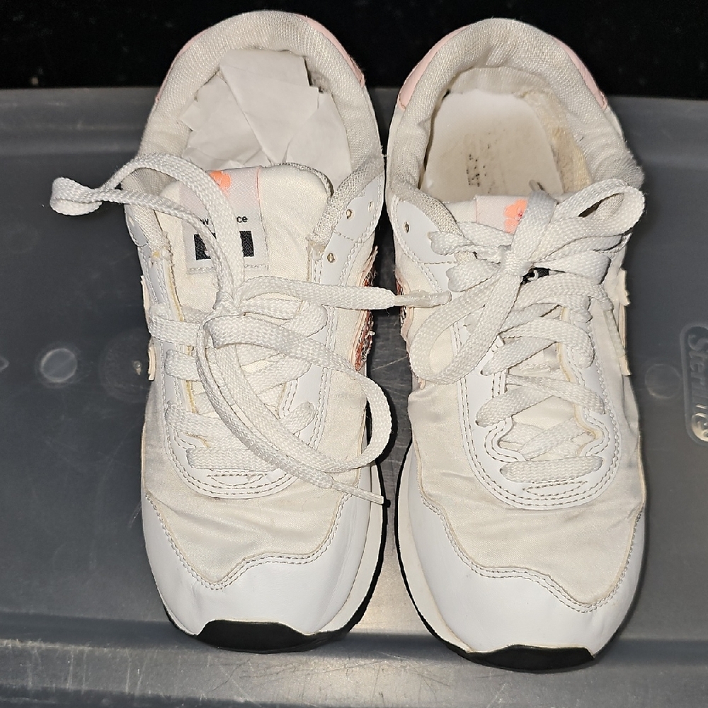 New Balance White and Pink Athletic Shoes